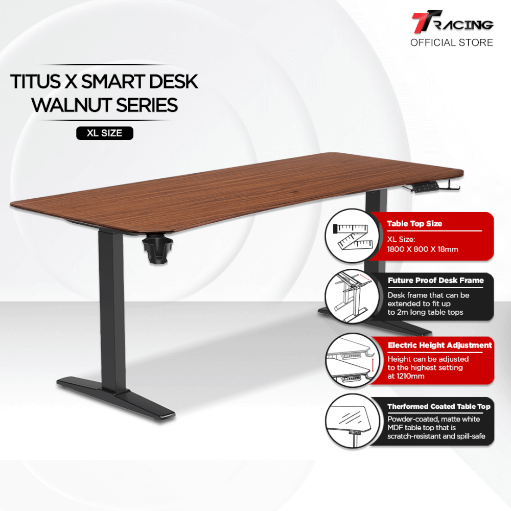 โต๊ะปรับระดับ TTRACING TITUS SMART DESK 1.8M สี WALNUT